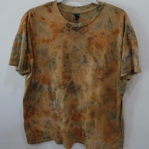 Wild Fable Taupe Brown Tie-Dye Short Sleeve Shirt - Medium